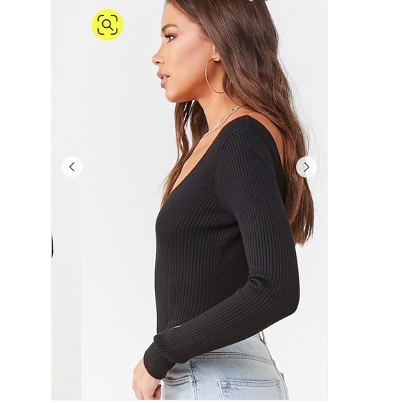 Forever 21 Ribbed V-Neck Bodysuit - Picture 2 of 5